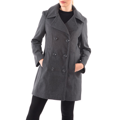 Alpine Swiss Norah Womens Wool Blend Double Breasted Peacoat Runs